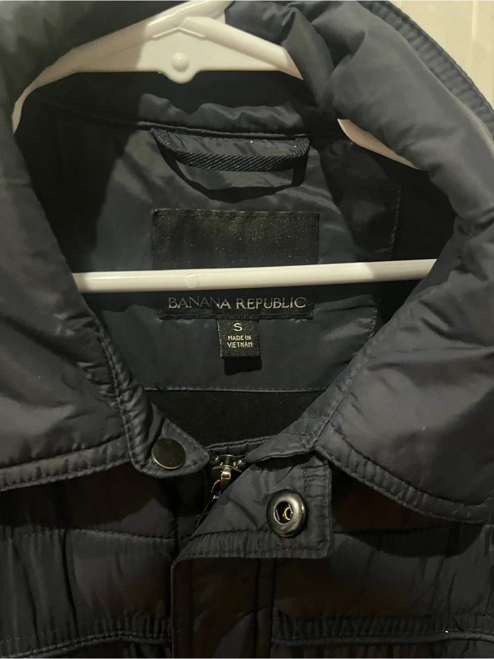 Banana Republic Navy Quilted Puffer Jacket